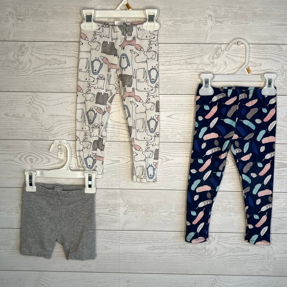 Girls’ Crazy 8/Carter’s leggings & biker shorts Size 2T